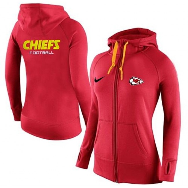Women's Kansas City Chiefs Full-Zip Hoodie Red Jersey