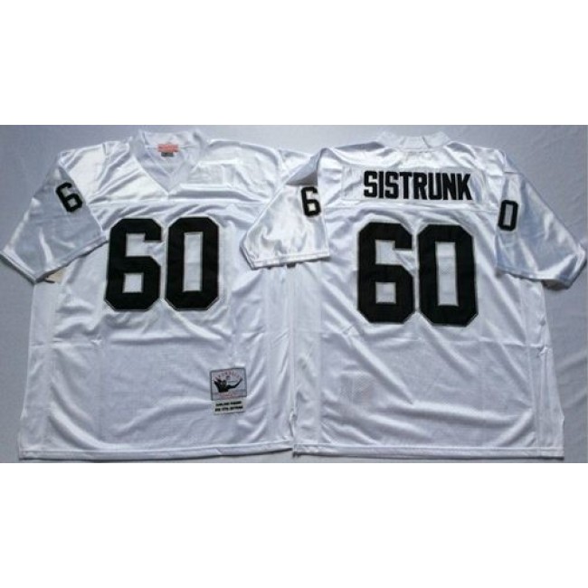 Mitchell And Ness Raiders #60 Otis Sistrunk White Throwback Stitched NFL Jersey