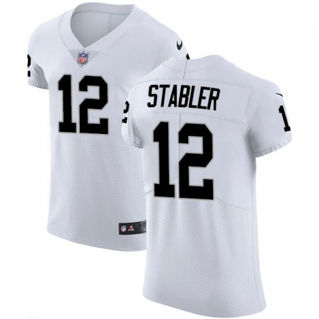 Nike Raiders #12 Kenny Stabler White Men's Stitched NFL Vapor Untouchable Elite Jersey