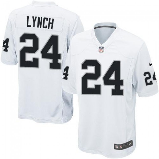 Las Vegas Raiders #24 Marshawn Lynch White Youth Stitched NFL Elite Jersey
