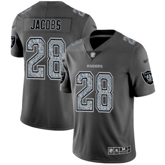 Nike Raiders #28 Josh Jacobs Gray Static Men's Stitched NFL Vapor Untouchable Limited Jersey