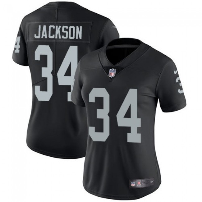 Women's Raiders #34 Bo Jackson Black Team Color Stitched NFL Vapor Untouchable Limited Jersey
