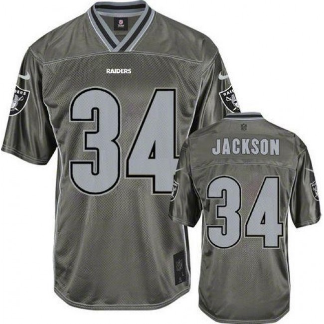 Las Vegas Raiders #34 Bo Jackson Grey Youth Stitched NFL Elite Vapor Jersey