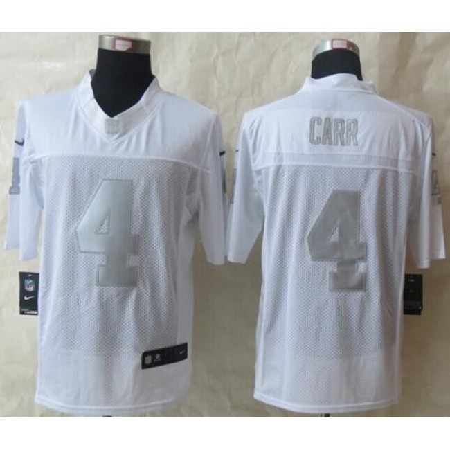 Nike Raiders #4 Derek Carr White Men's Stitched NFL Limited Platinum Jersey