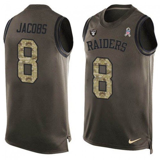 Nike Raiders #8 Josh Jacobs Green Men's Stitched NFL Limited Salute To Service Tank Top Jersey
