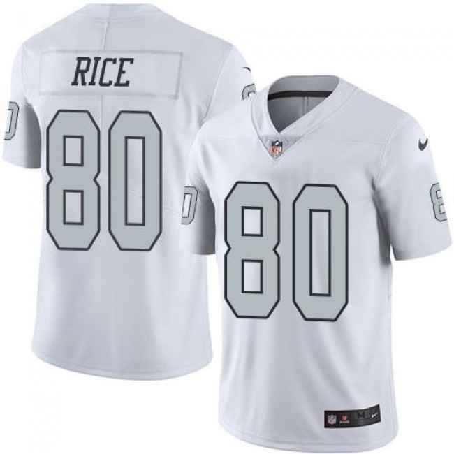 Nike Raiders #80 Jerry Rice White Men's Stitched NFL Limited Rush Jersey