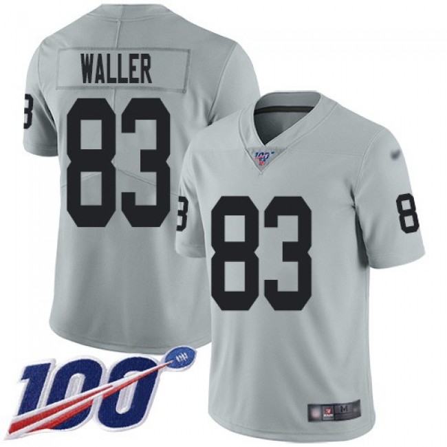 Nike Raiders #83 Darren Waller Silver Men's Stitched NFL Limited Inverted Legend 100th Season Jersey