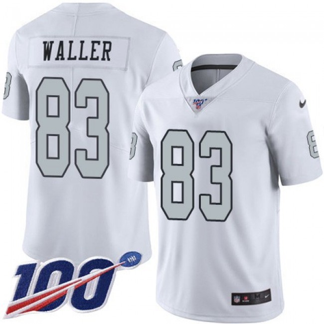 Nike Raiders #83 Darren Waller White Men's Stitched NFL Limited Rush 100th Season Jersey