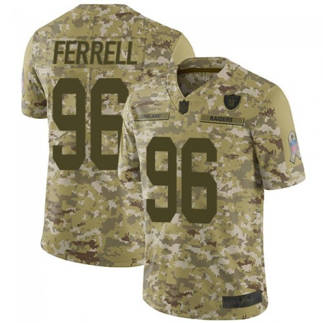 Nike Raiders #96 Clelin Ferrell Camo Men's Stitched NFL Limited 2018 Salute To Service Jersey