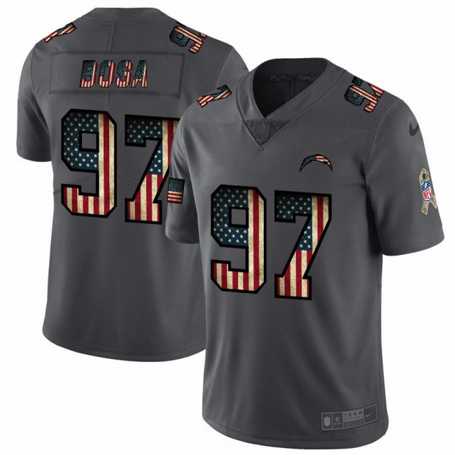 Los Angeles Chargers #97 Joey Bosa Nike 2018 Salute to Service Retro USA Flag Limited NFL Jersey
