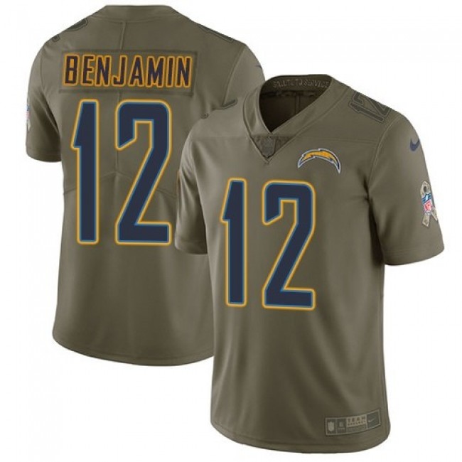 Los Angeles Chargers #12 Travis Benjamin Olive Youth Stitched NFL Limited 2017 Salute to Service Jersey