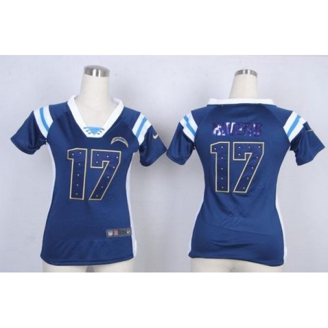 Women's Chargers #17 Philip Rivers Navy Blue Team Color Stitched NFL Elite Draft Him Shimmer Jersey