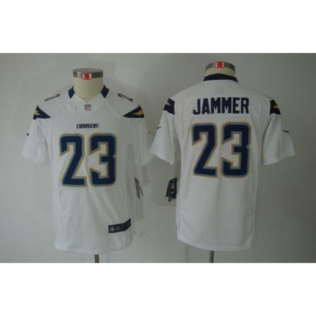 Los Angeles Chargers #23 Quentin Jammer White Youth Stitched NFL Limited Jersey