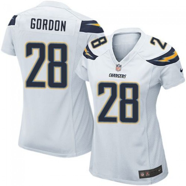 Women's Chargers #28 Melvin Gordon White Stitched NFL New Elite Jersey