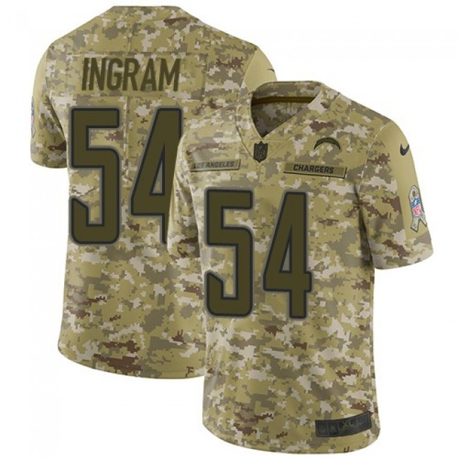 Nike Chargers #54 Melvin Ingram Camo Men's Stitched NFL Limited 2018 Salute To Service Jersey