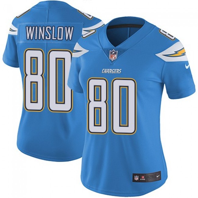 Women's Chargers #80 Kellen Winslow Electric Blue Alternate Stitched NFL Vapor Untouchable Limited Jersey