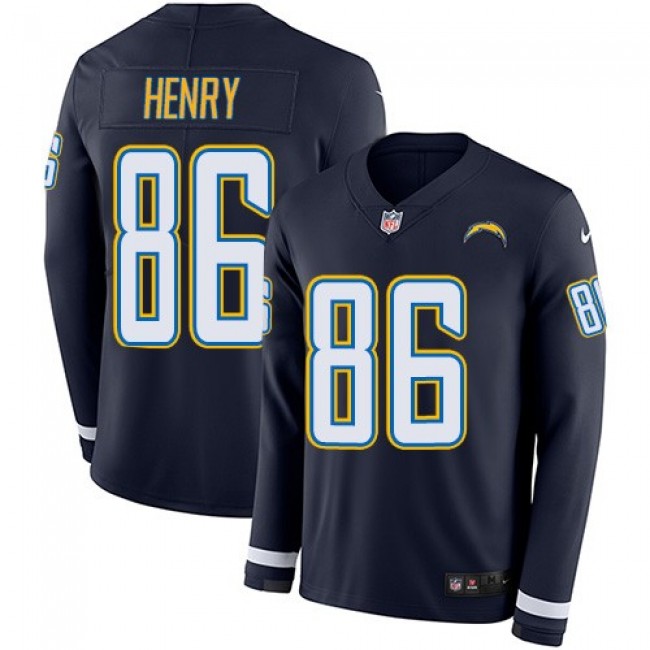 Nike Chargers #86 Hunter Henry Navy Blue Team Color Men's Stitched NFL Limited Therma Long Sleeve Jersey