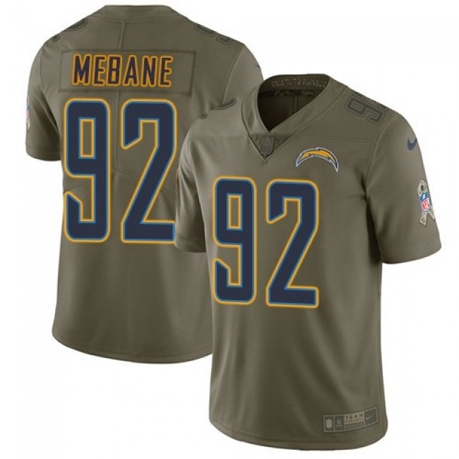 Nike Chargers #92 Brandon Mebane Olive Men's Stitched NFL Limited 2017 Salute To Service Jersey
