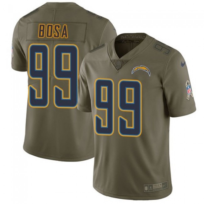Los Angeles Chargers #99 Joey Bosa Olive Youth Stitched NFL Limited 2017 Salute to Service Jersey