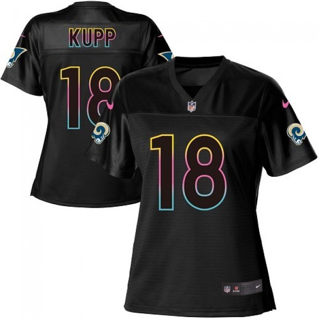 Women's Rams #18 Cooper Kupp Black NFL Game Jersey