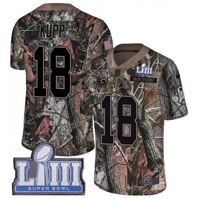 Nike Rams #18 Cooper Kupp Camo Super Bowl LIII Bound Men's Stitched NFL Limited Rush Realtree Jersey