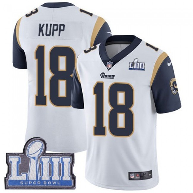 Nike Rams #18 Cooper Kupp White Super Bowl LIII Bound Men's Stitched NFL Vapor Untouchable Limited Jersey