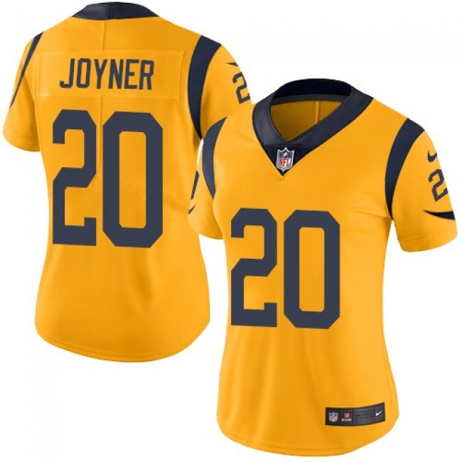 Women's Rams #20 Lamarcus Joyner Gold Stitched NFL Limited Rush Jersey
