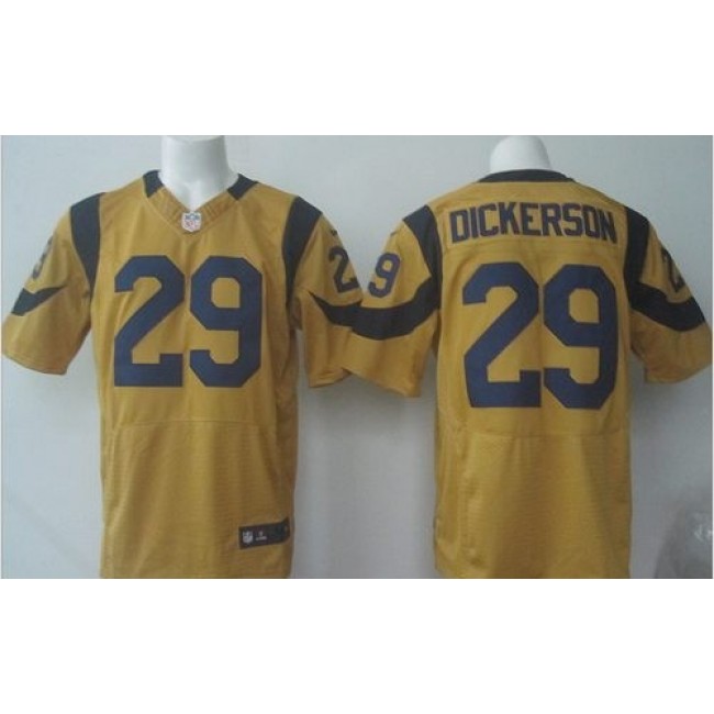 Nike Rams #29 Eric Dickerson Gold Men's Stitched NFL Elite Rush Jersey