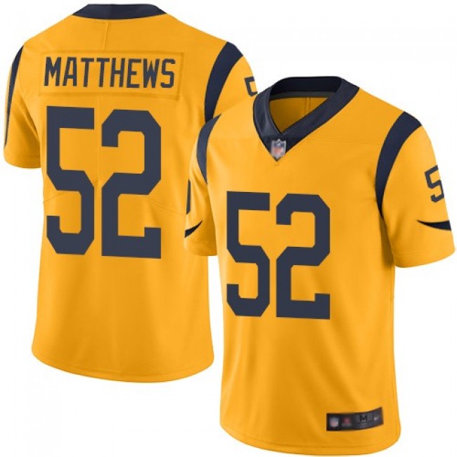 Nike Rams #52 Clay Matthews Gold Men's Stitched NFL Limited Rush Jersey