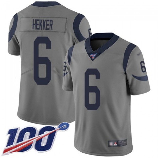 Nike Rams #6 Johnny Hekker Gray Men's Stitched NFL Limited Inverted Legend 100th Season Jersey