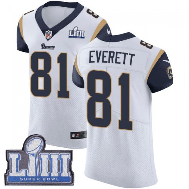 Nike Rams #81 Gerald Everett White Super Bowl LIII Bound Men's Stitched NFL Vapor Untouchable Elite Jersey