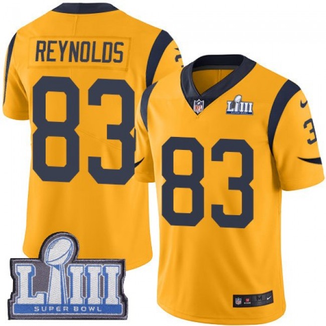 Nike Rams #83 Josh Reynolds Gold Super Bowl LIII Bound Men's Stitched NFL Limited Rush Jersey