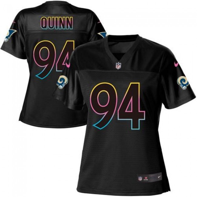 Women's Rams #94 Robert Quinn Black NFL Game Jersey