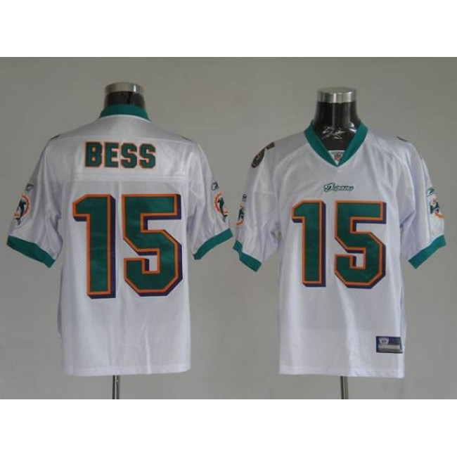 Dolphins Davone Bess #15 White Stitched NFL Jersey