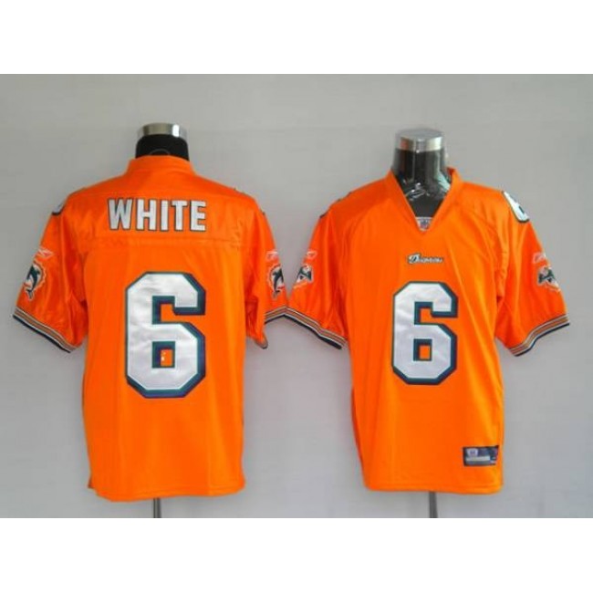 Dolphins Pat White #6 Orange Stitched NFL Jersey