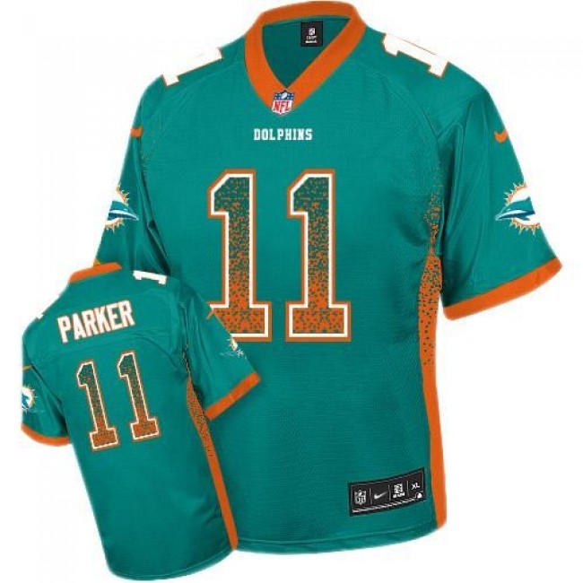 Nike Dolphins #11 DeVante Parker Aqua Green Team Color Men's Stitched NFL Elite Drift Fashion Jersey