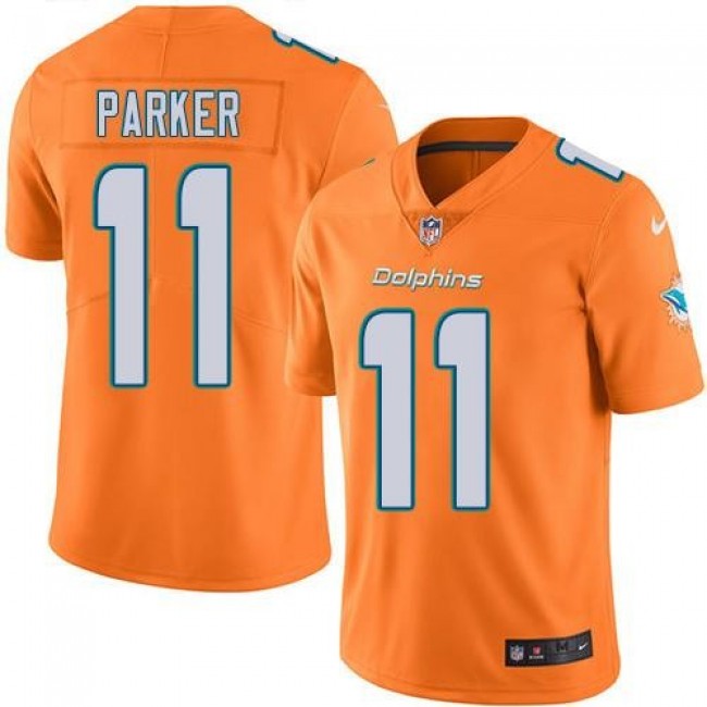 Miami Dolphins #11 DeVante Parker Orange Youth Stitched NFL Limited Rush Jersey