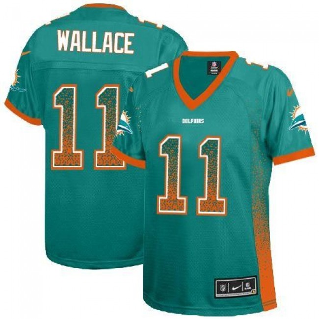 Women's Dolphins #11 Mike Wallace Aqua Green Team Color Stitched NFL Elite Drift Jersey