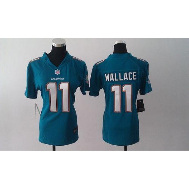 Women's Dolphins #11 Mike Wallace Aqua Green Team Color Stitched NFL Elite Jersey