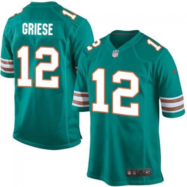 Miami Dolphins #12 Bob Griese Aqua Green Alternate Youth Stitched NFL Elite Jersey