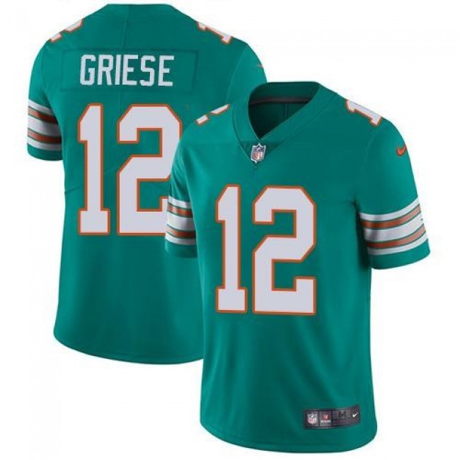 Miami Dolphins #12 Bob Griese Aqua Green Alternate Youth Stitched NFL Vapor Untouchable Limited Jersey