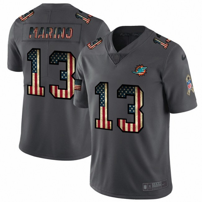 Nike Dolphins #13 Dan Marino 2018 Salute To Service Retro USA Flag Limited NFL Jersey