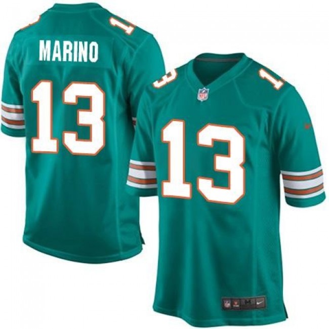 Miami Dolphins #13 Dan Marino Aqua Green Alternate Youth Stitched NFL Elite Jersey