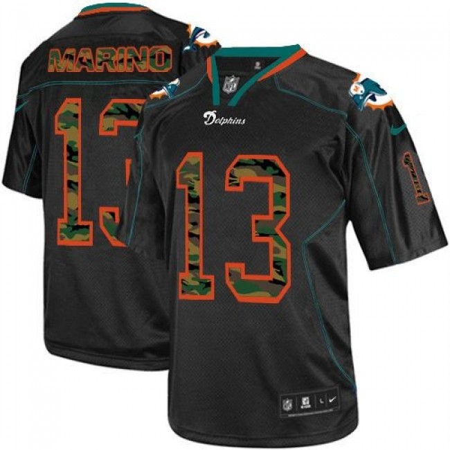 Nike Dolphins #13 Dan Marino Black Men's Stitched NFL Elite Camo Fashion Jersey
