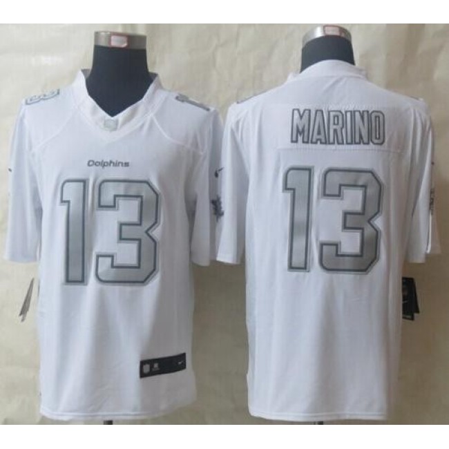 Nike Dolphins #13 Dan Marino White Men's Stitched NFL Limited Platinum Jersey