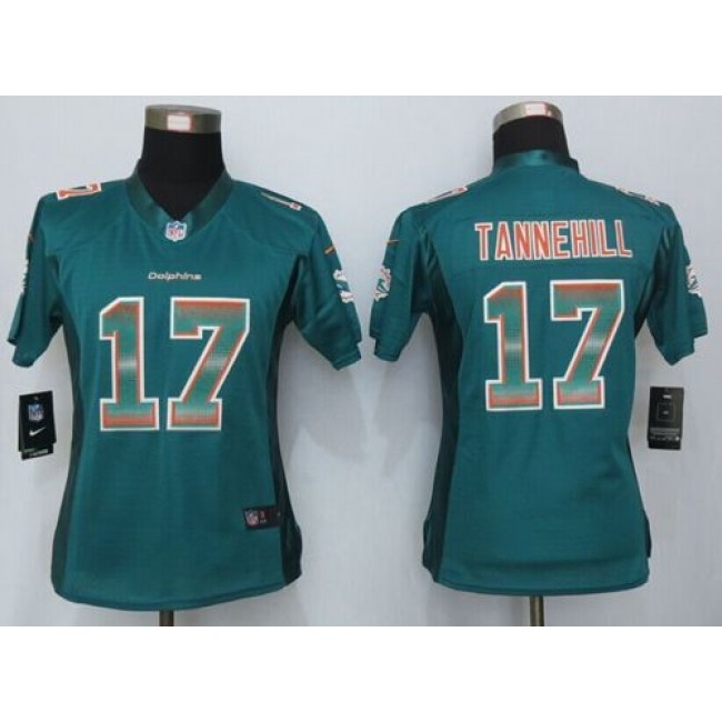 Women's Dolphins #17 Ryan Tannehill Aqua Green Team Color Stitched NFL Elite Strobe Jersey