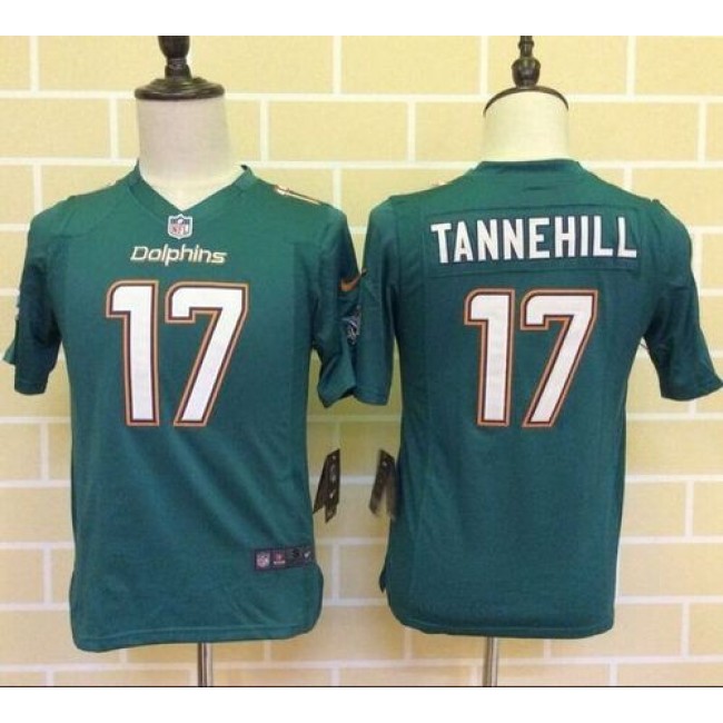 Miami Dolphins #17 Ryan Tannehill Aqua Green Team Color Youth Stitched NFL Elite Jersey