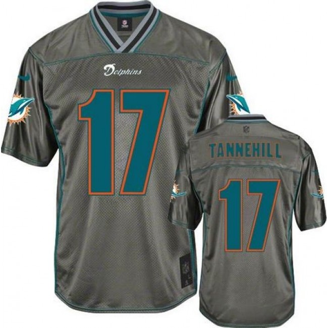 Miami Dolphins #17 Ryan Tannehill Grey Youth Stitched NFL Elite Vapor Jersey