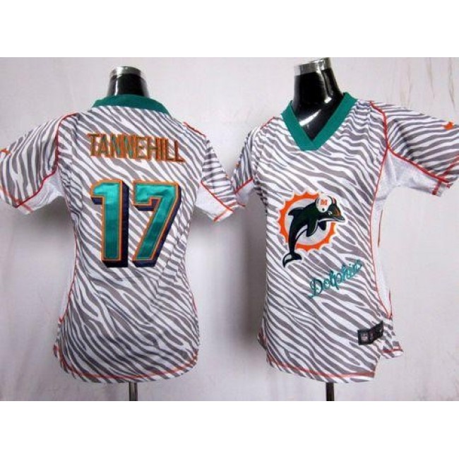 Women's Dolphins #17 Ryan Tannehill Zebra Stitched NFL Elite Jersey