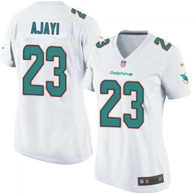 Women's Dolphins #23 Jay Ajayi White Stitched NFL Elite Jersey